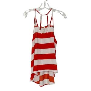 Millibon Red and White Striped Strappy Tank Top